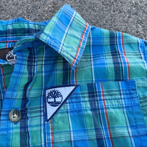 Boys Blue Plaid 100% Cotton Button Up Shirt | 24 Mo - Picture 7 of 9